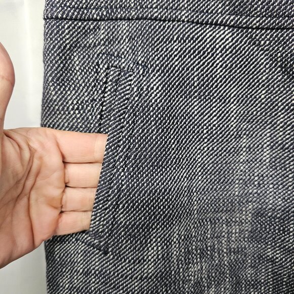 Ann Taylor Pencil Skirt Navy Blue Marled Office Classic Coquette 10 - Picture 3 of 13